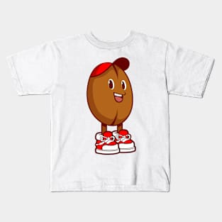 Coffee bean cartoon character Kids T-Shirt